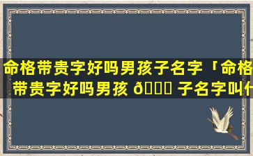 命格带贵字好吗男孩子名字「命格带贵字好吗男孩 🐈 子名字叫什 🦆 么」